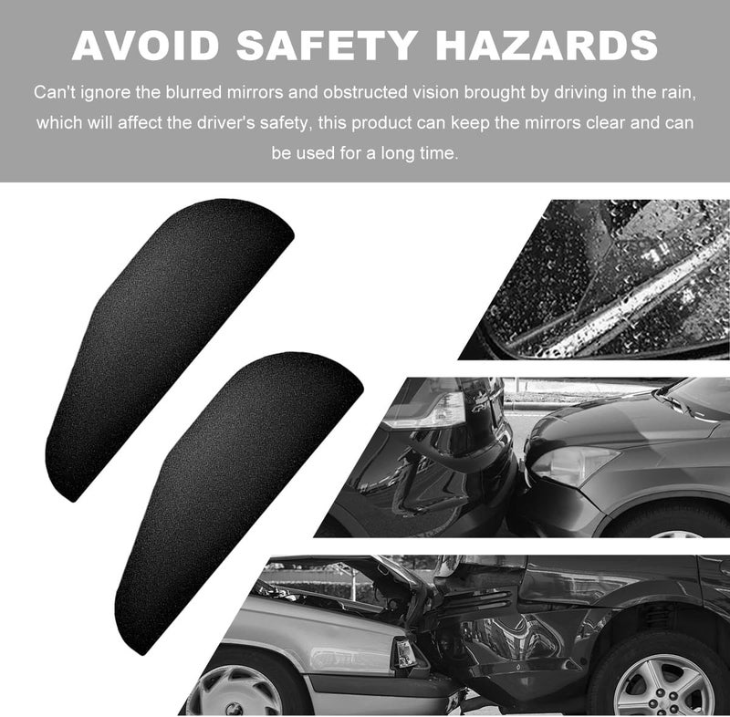 Wevdn 2 PCS Mirror Rain Visor Eyebrow, Waterproof PVC Auto Exterior Rear View Mirror Rain Visor Guard, Rainproof Side Mirror Rain Visor Eyebrow Cover for SUV Truck, Car Accessories (Aluminum Black) - Image 3